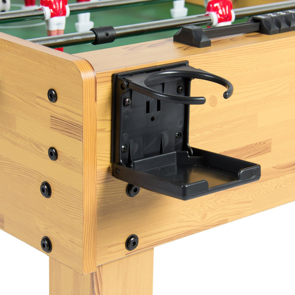 48in Foosball Soccer Arcade Game Table w/ Built-In Cup Holders, 2 Balls